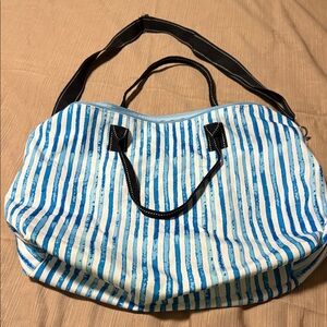 Scout Striped Tote in Blue and White